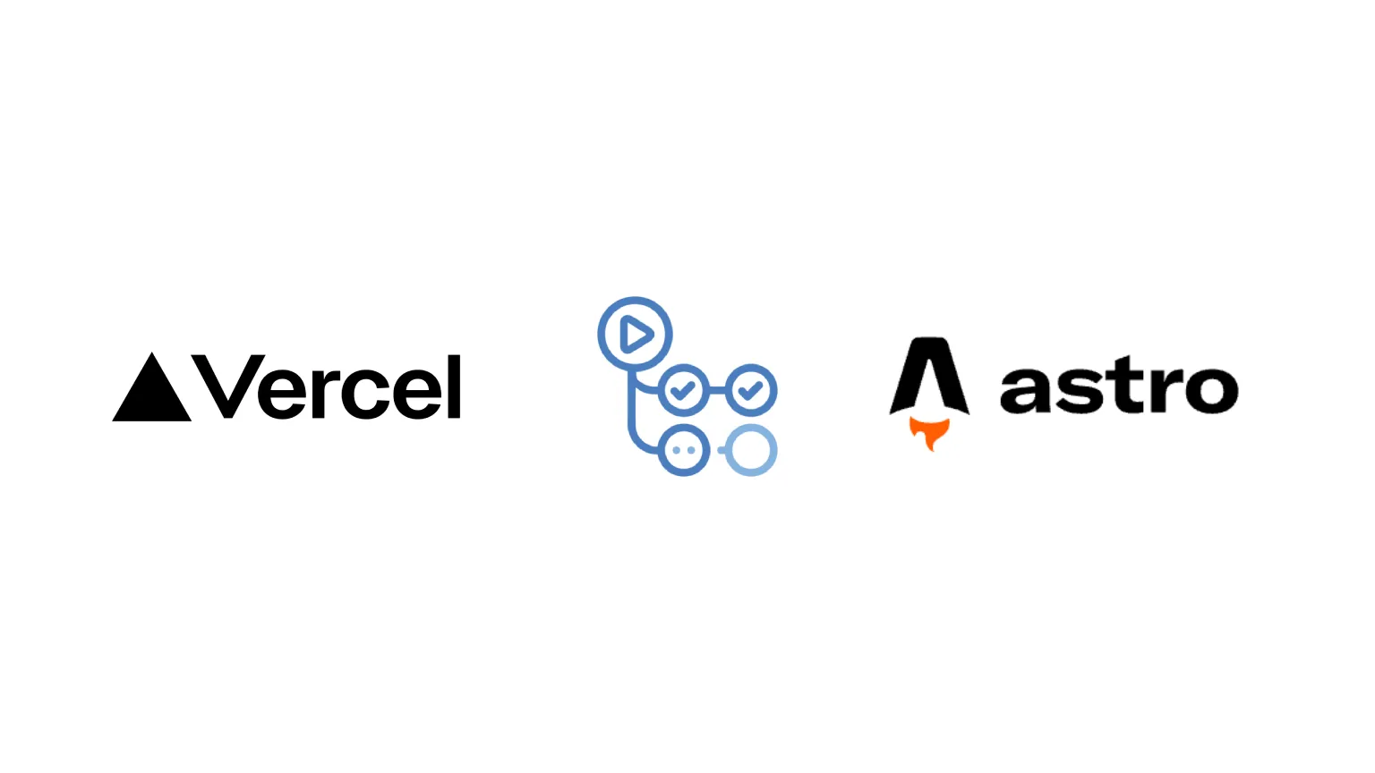 Vercel, Github Actions, Astro logos